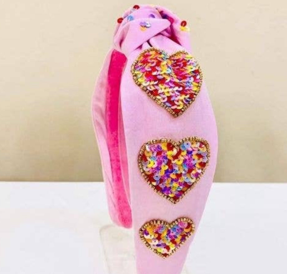 Sequin Heart Headband