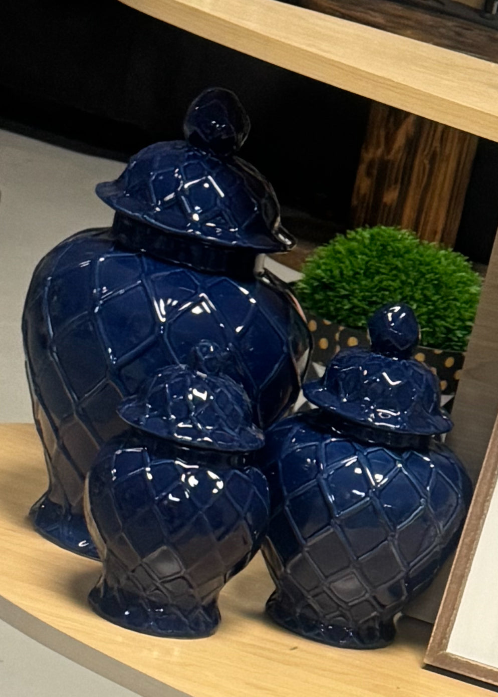 Navy Blue Ginger Jar