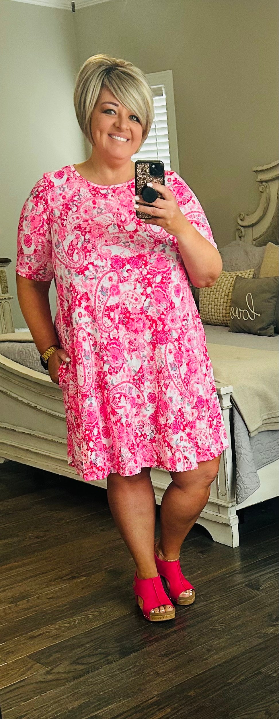 Pink Paisley Dress