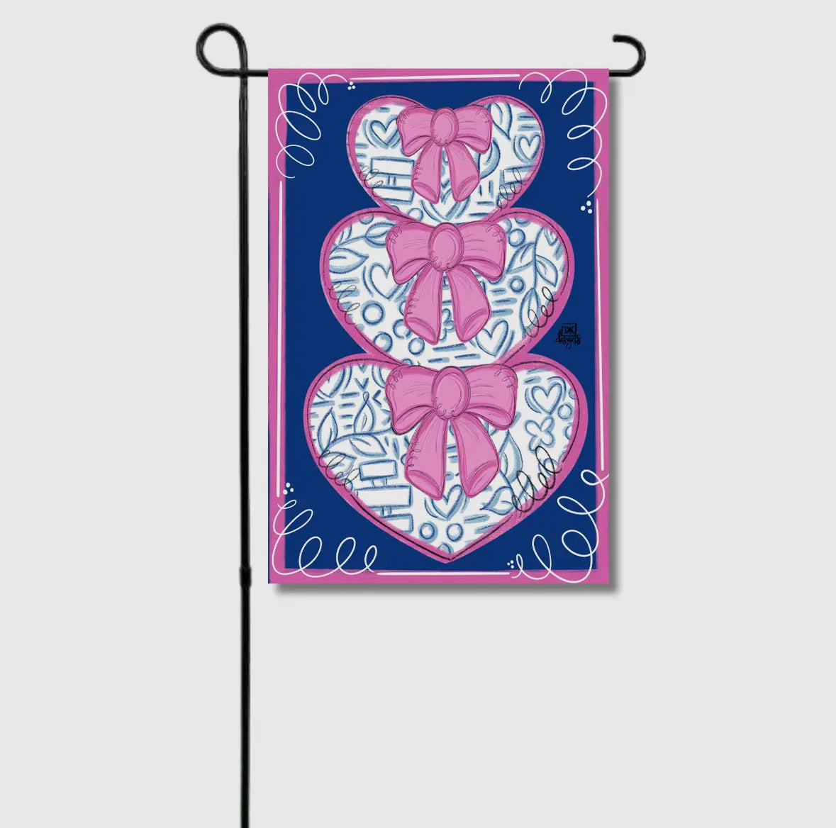 Chinoiserie Heart Stack Garden Flag