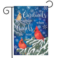Cardinals Appear Winter Scene Garden Flag