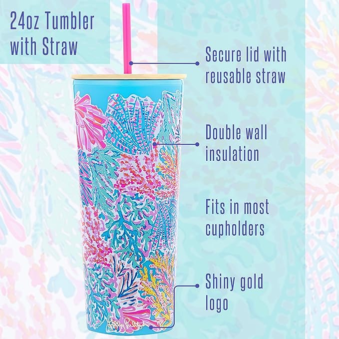 Lilly Pulitzer Tumbler with Straw