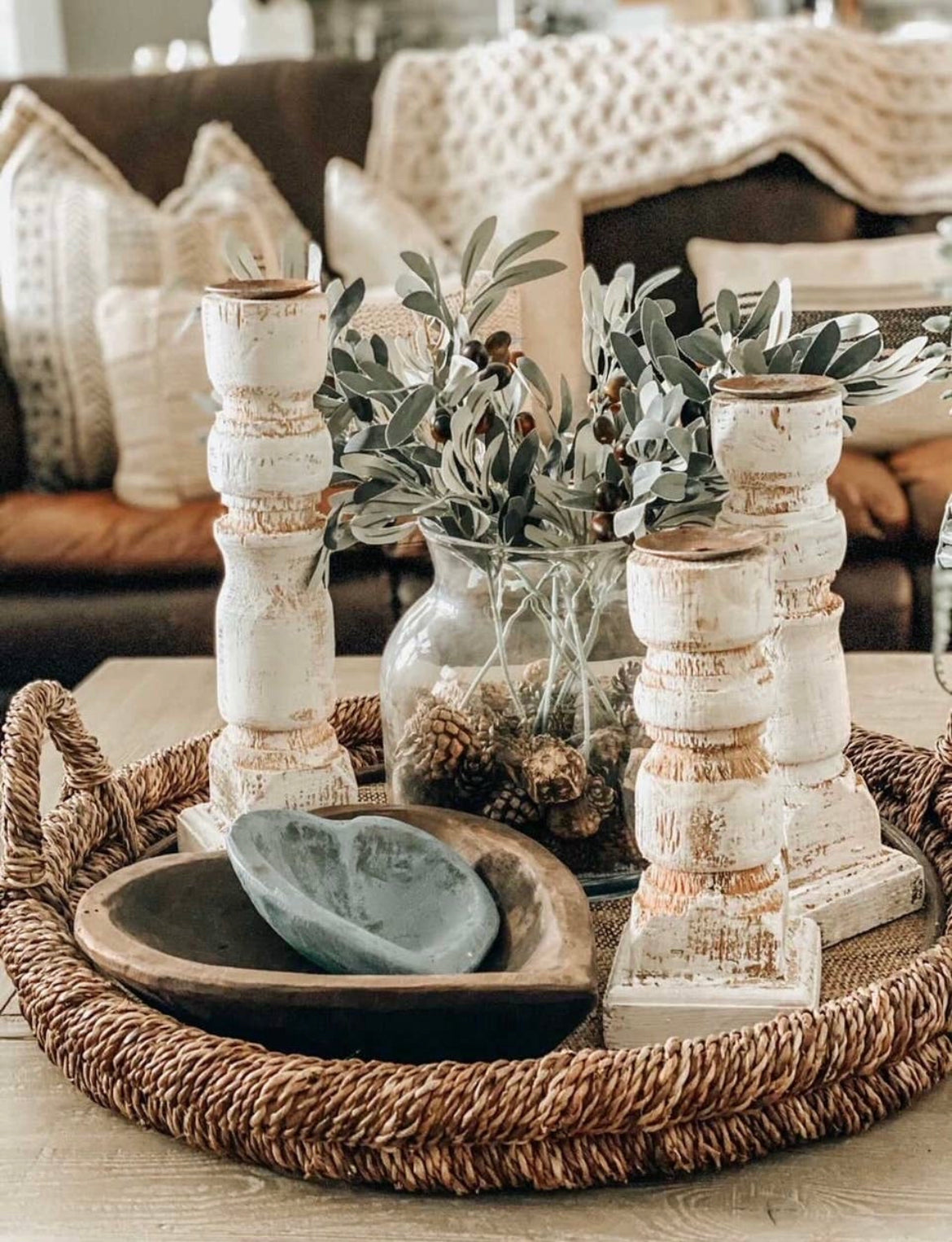 Rustic Wood Candlesticks