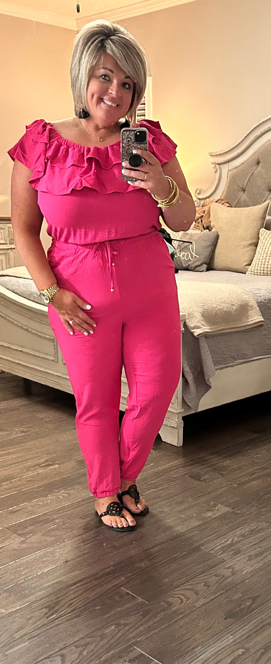 Ruffled Pink Jumpsuit