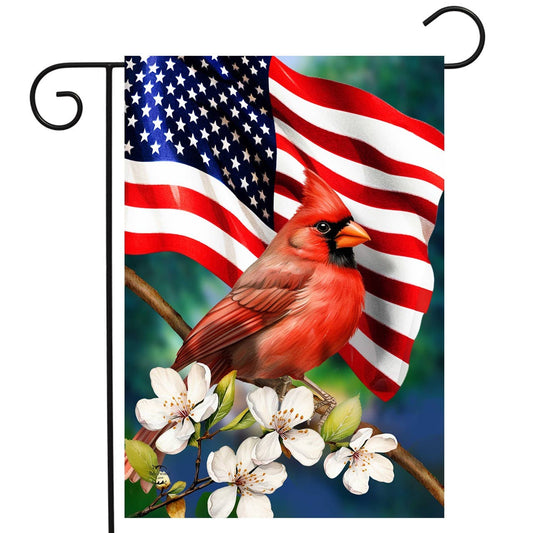 American Floral Cardinal Garden Flag