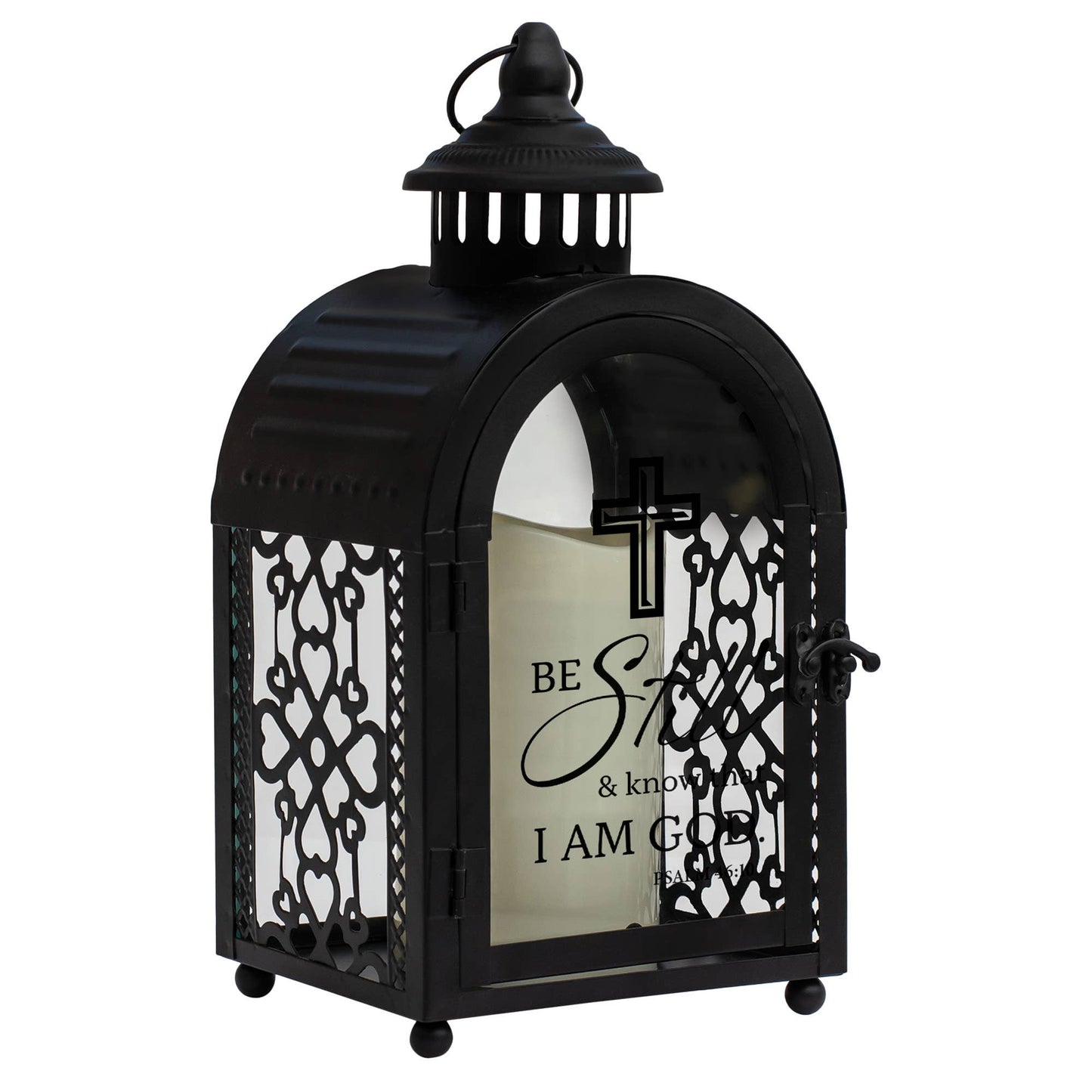 BE STILL AND KOW THAT I AM GOD PSALM 46:10 BLACK FILIGREE