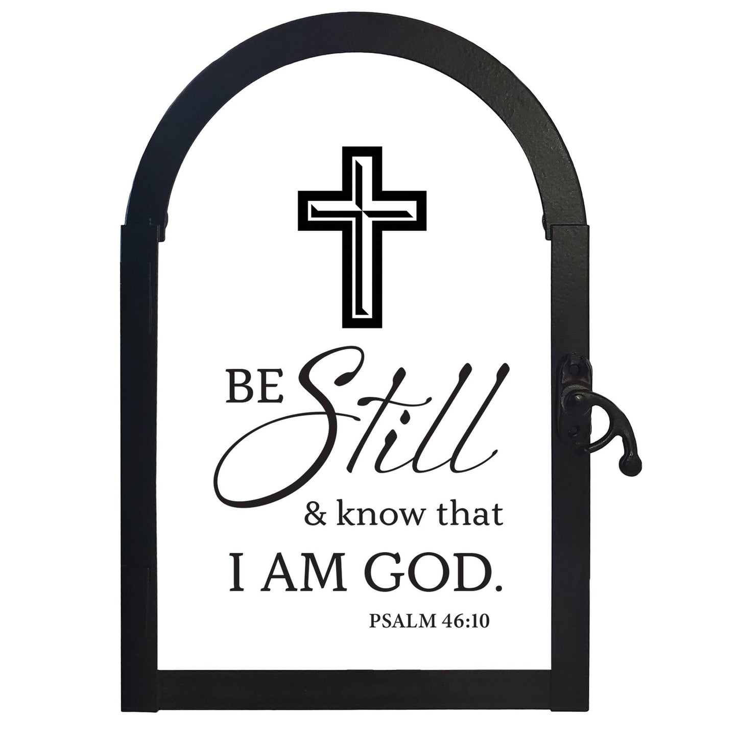 BE STILL AND KOW THAT I AM GOD PSALM 46:10 BLACK FILIGREE