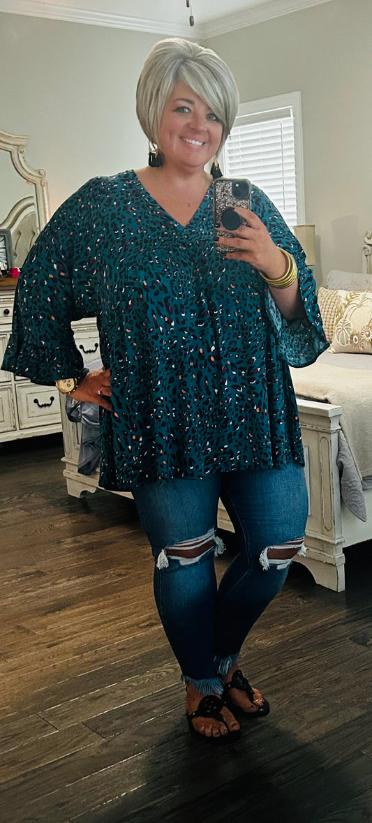 Fall Leopard Tunic Top