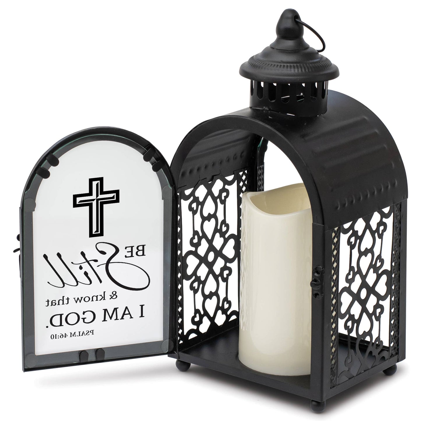 BE STILL AND KOW THAT I AM GOD PSALM 46:10 BLACK FILIGREE
