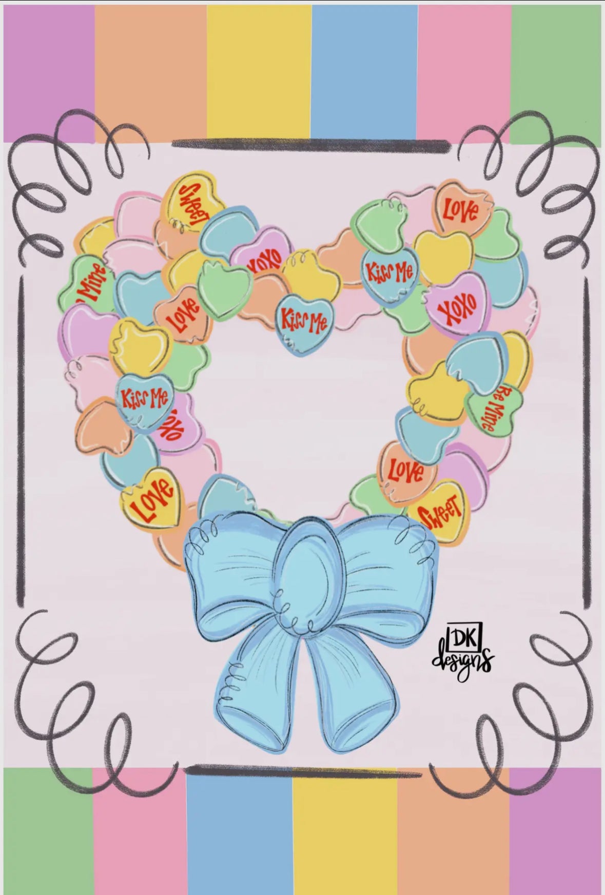 Conversation Heart Garden Flag
