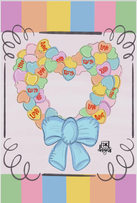 Conversation Heart Garden Flag