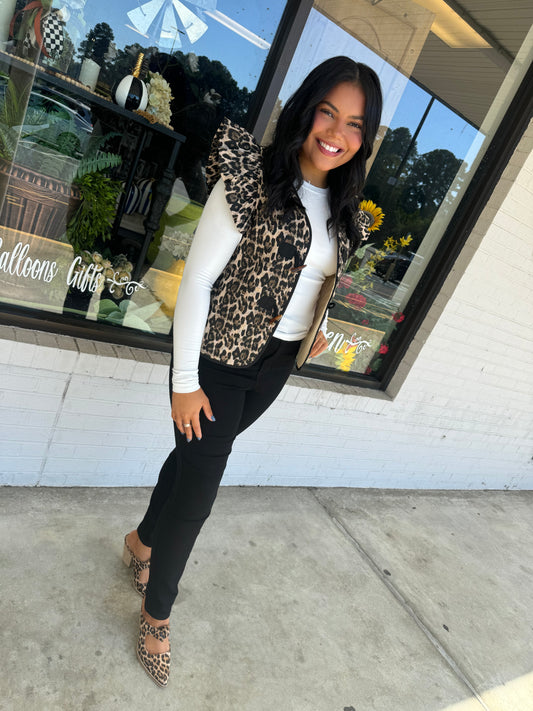 Leopard Ruffled Vest