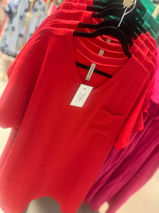 Woven Pocket T-shirt Dress