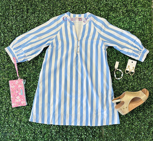 Carolina Blue Striped Dress