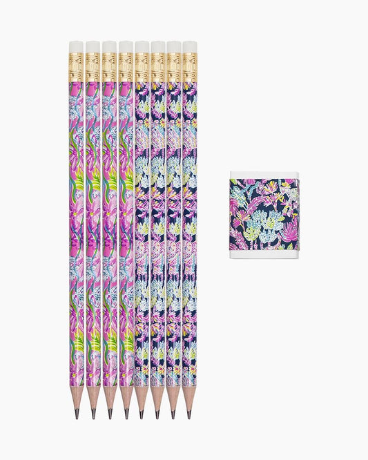 Set of 8 Pencils and Eraser
