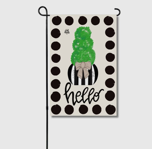 Black & White Mocha Topiary garden flag