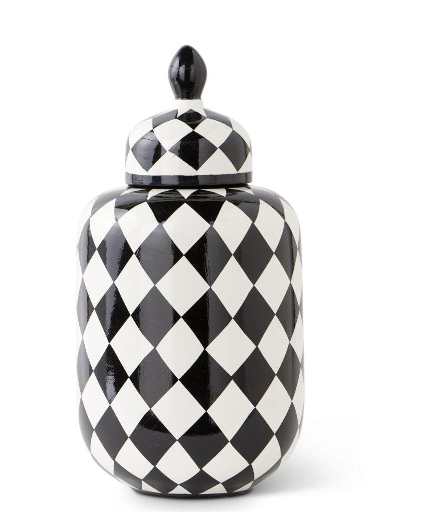 Black & White Ceramic lidded ginger jar