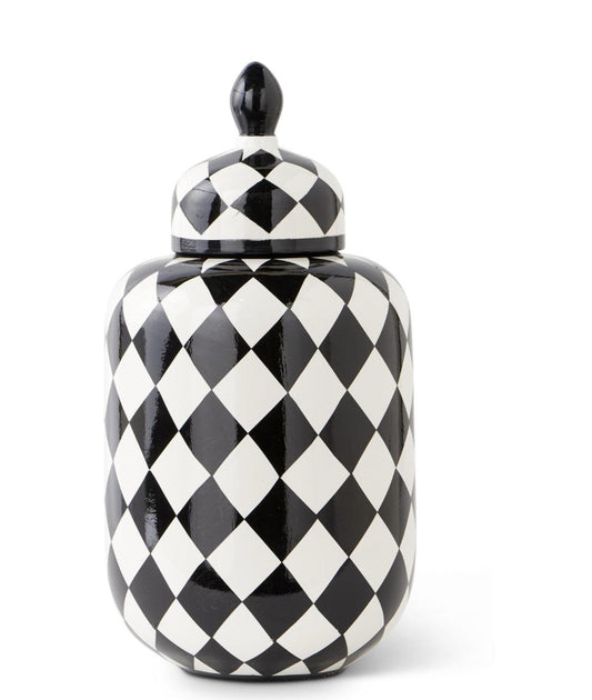 Black & White Ceramic lidded ginger jar