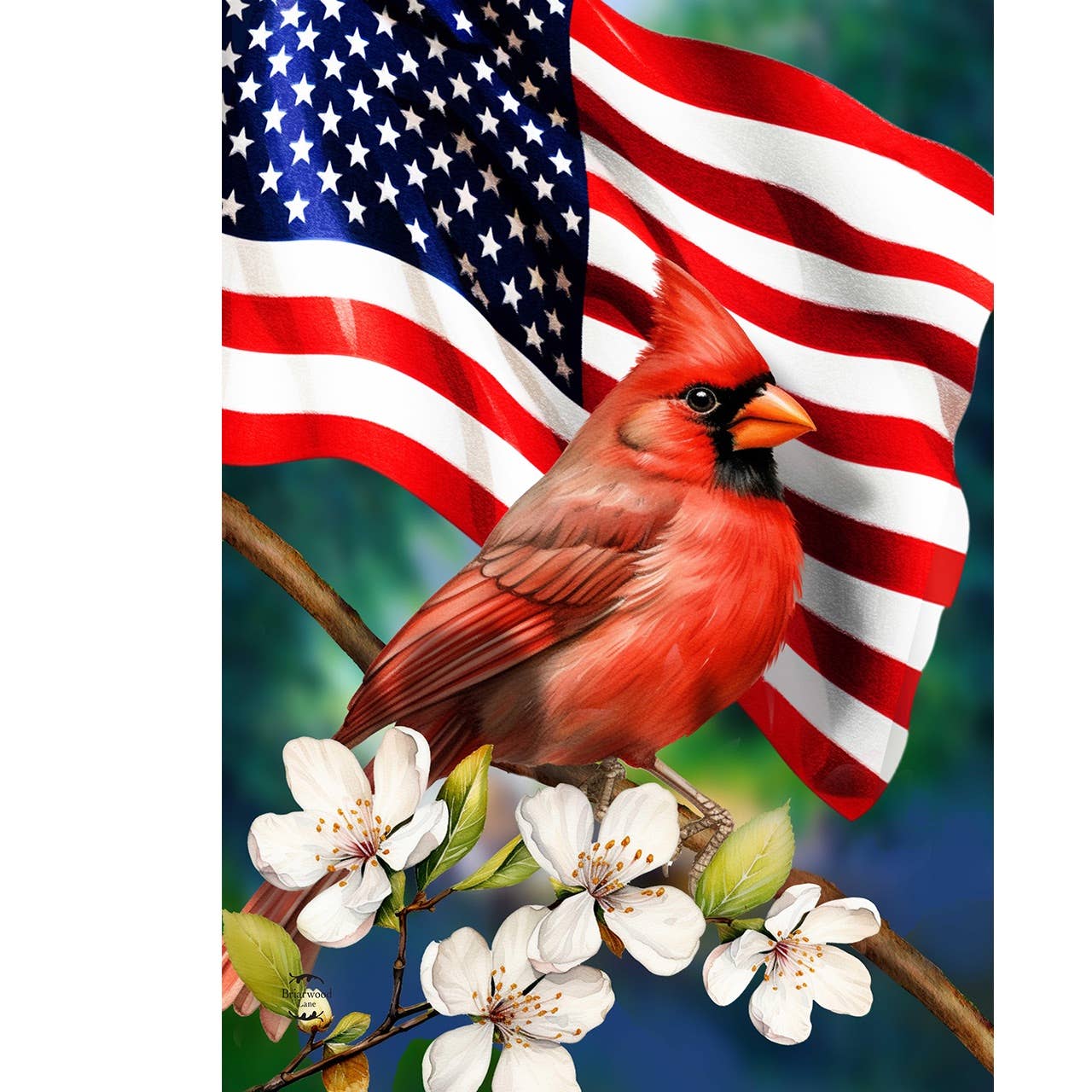 American Floral Cardinal Garden Flag