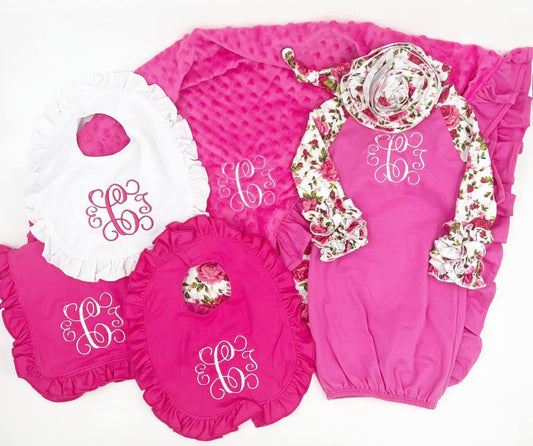 Printed Ruffled Baby Gowns