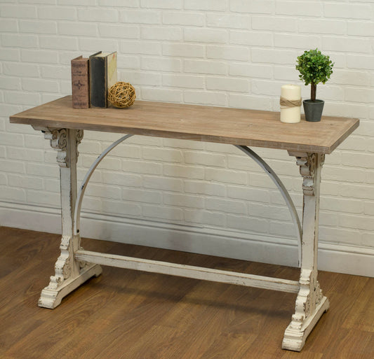Distressed Wood Ornate Table