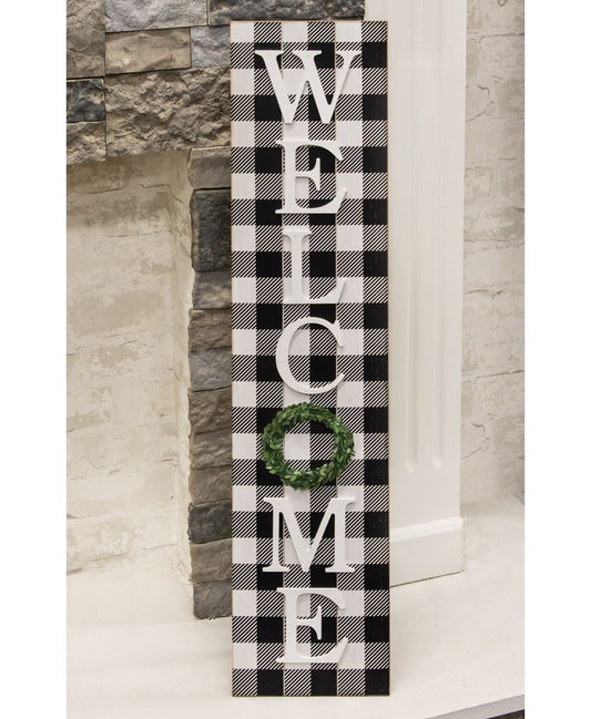 Buffalo Plaid Welcome Sign