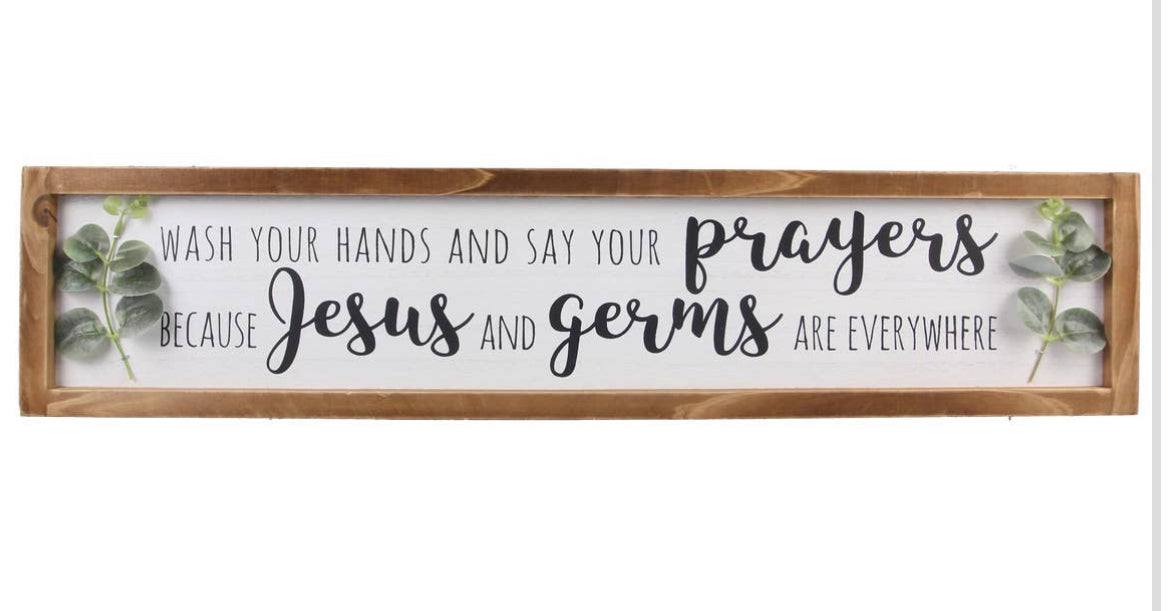 Jesus and Germs Wall Sign