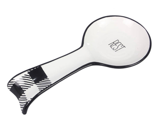 Ceramic Buffalo Plaid Spoon Rest