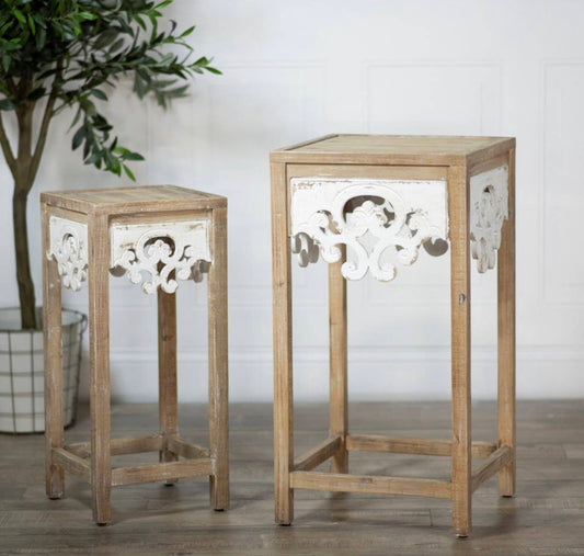 Distressed Wood Accent Tables