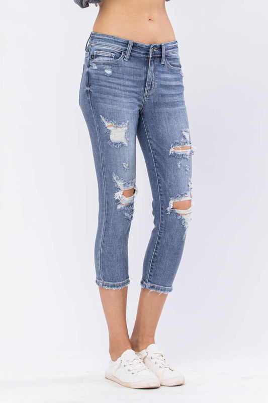 Distressed Times Judy Blue Capri