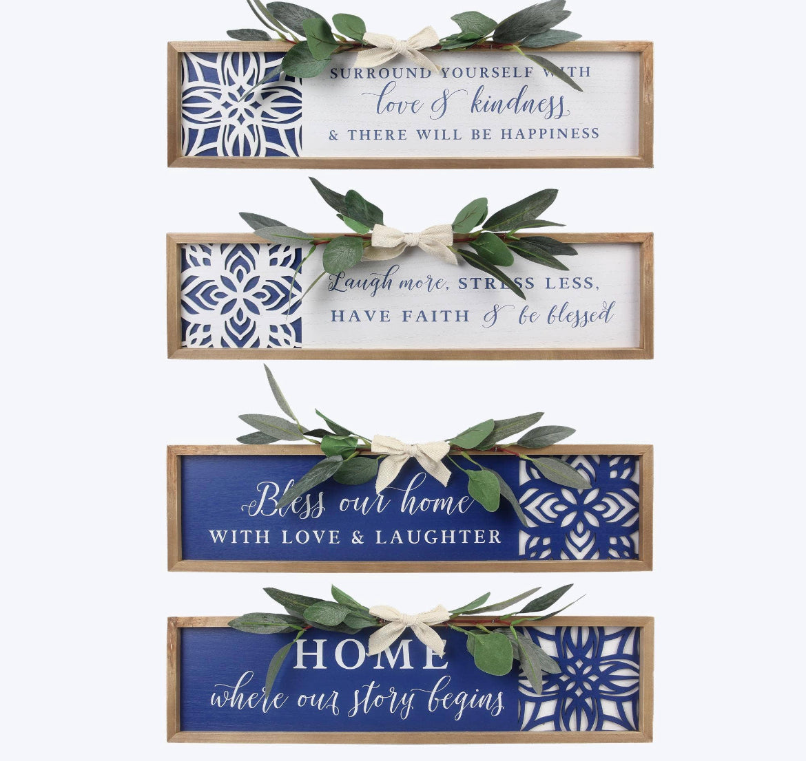 Blue and white Wood Frame